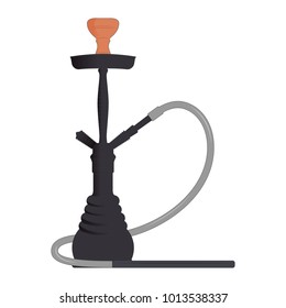 Black Hookah on the white background. Vector illustration