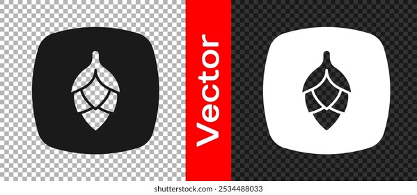 Icono de lúpulo negro aislado sobre fondo transparente.  Vector