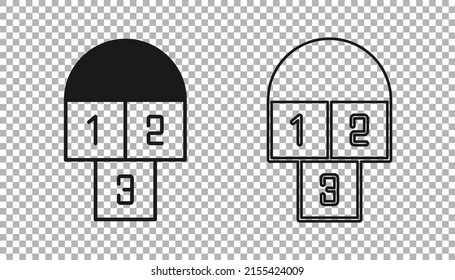 Black Hopscotch icon isolated on transparent background. Children asphalt coating drawing.  Vector