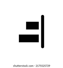 Black horizontal align right icon design isolated on white background