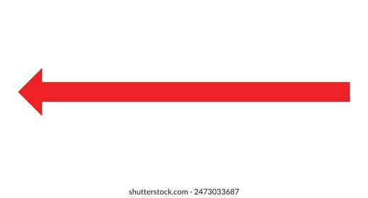 Signos de flecha recta larga de doble cara Horizontal negra. Colección de flecha de color rojo y naranja. Ilustración vectorial.