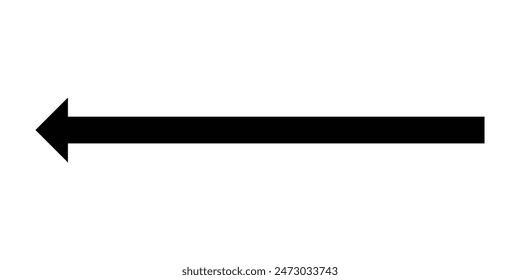 Black Horizontal dual sided long straight arrow signs. Red and orange color arrow symbol collection. Vector Illustration.