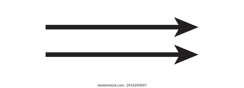Black Horizontal long straight arrow signs. Black,Horizontal long straight arrow signs. Black,. Icon with double arrow on white background for web page design. Black horizontal double arrow. Vector
