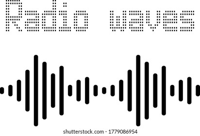 black horizontal radio waves and the inscription "radio waves"