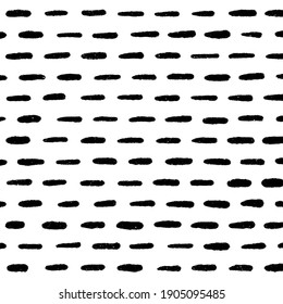 Black Horizontal Stripe strokes Vector patterns on white. Abstract hand drawing texture background made with pastel. Trendy Scandinavian design concept. landscape.