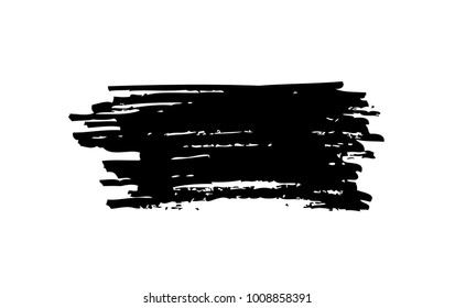 Black horizontal vector brush stroke