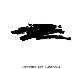 Black horizontal vector brush stroke