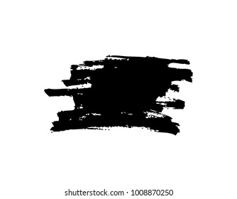 Black horizontal vector brush stroke