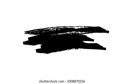 Black horizontal vector brush stroke