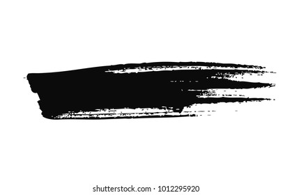 Black horizontal vector brush stroke