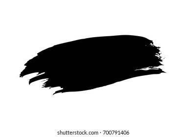 Black horizontal vector brush stroke