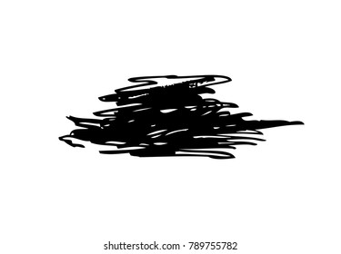 Black horizontal vector brush stroke
