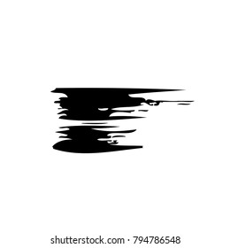 Black horizontal vector brush stroke