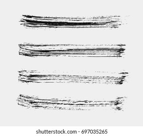 Black horizontal vector brush strokes