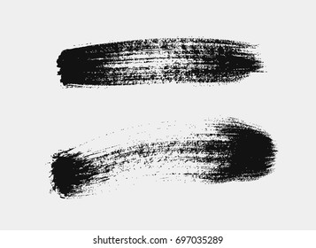 Black horizontal vector brush strokes