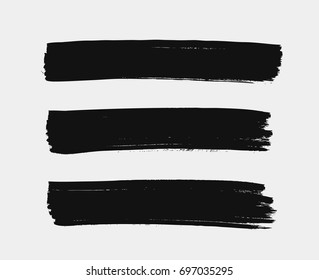 Black horizontal vector brush strokes