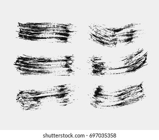 Black horizontal vector brush strokes