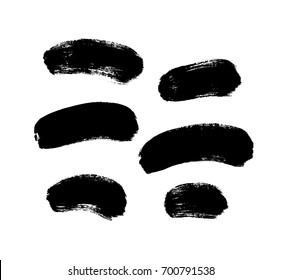Black horizontal vector brush strokes