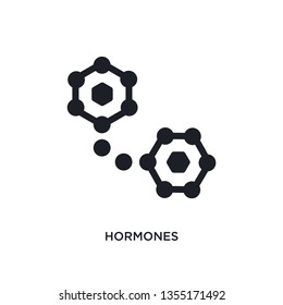 black hormones isolated vector icon. simple element illustration from sauna concept vector icons. hormones editable logo symbol design on white background. can be use for web and mobile