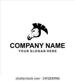 black horse animals logo vector