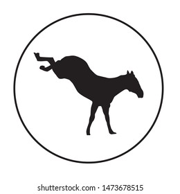 Black Horse in Circle Black Logo Vector