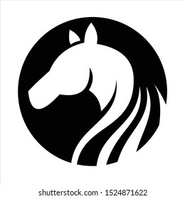 Black Horse design logo. vector design of a horse's head