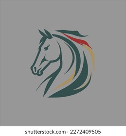 plantilla de diseño de logotipo de cabeza de caballo negra, ilustración de silueta animal de caballo