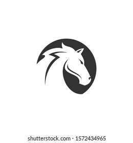 Black Horse Head Logo Designvector Illustration Stock Vector (Royalty ...