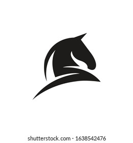 Black Horse head logo design,vector illustration isolated on white background