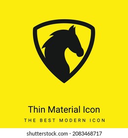 Black Horse Head In A Shield minimal bright yellow material icon