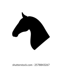 Black Horse head silhouette vector illustration on white background