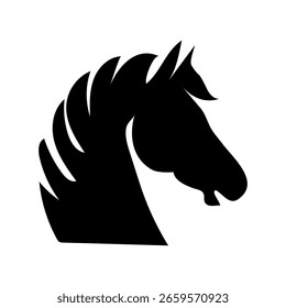 Cabeza de caballo negro silueta Vector icono animal symboleps10