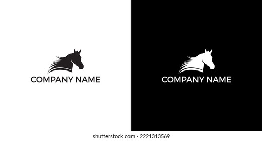 black horse head symbol of strength speed simple and harmonious