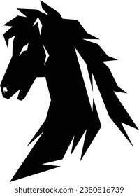 Black horse head vector design. Very suitable for t-shirt designs, logo elements, etc