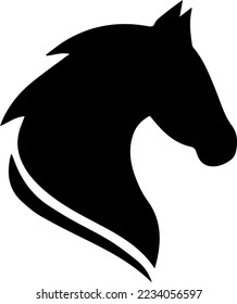 icono del vector de cabeza de caballo negra
