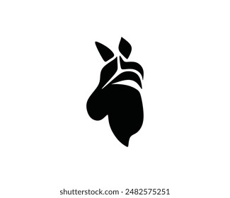 black horse head vector illustration logo design