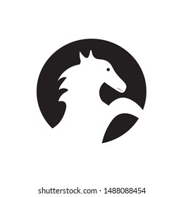 black horse icon logo vector
