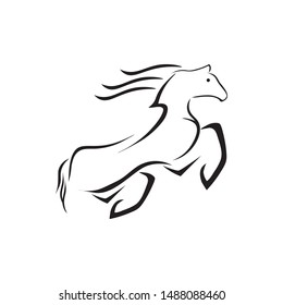 black horse icon logo vector