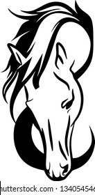 Black Horse Illustration for T-shirt design
