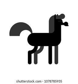 Black horse isolated. Animal equine Vector illustration
