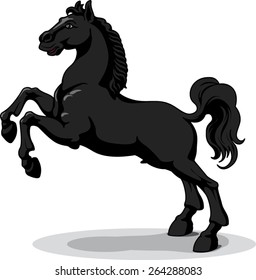 black horse - isolated vector, eps 10