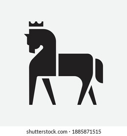 black horse knight with crown logo