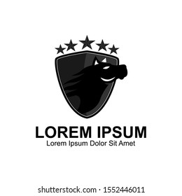 Black Horse Logo. Animal Emblem Logo Template