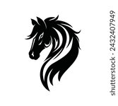 Black Horse Logo design. Horse Head Logo Vector Template