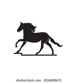 A black horse logo made in a simple and minimalist style will be perfect for your creative industry logo