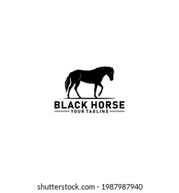 black horse logo in white background