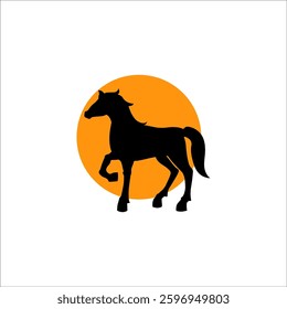 
Black horse logo with white background