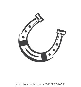 black horse shoe icon vector element design template web