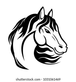 Black Horse Sign On White Background Stock Vector (Royalty Free ...