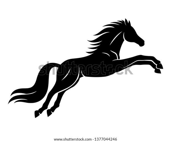 Black Horse Sign On White Background Stock Vector (Royalty Free ...